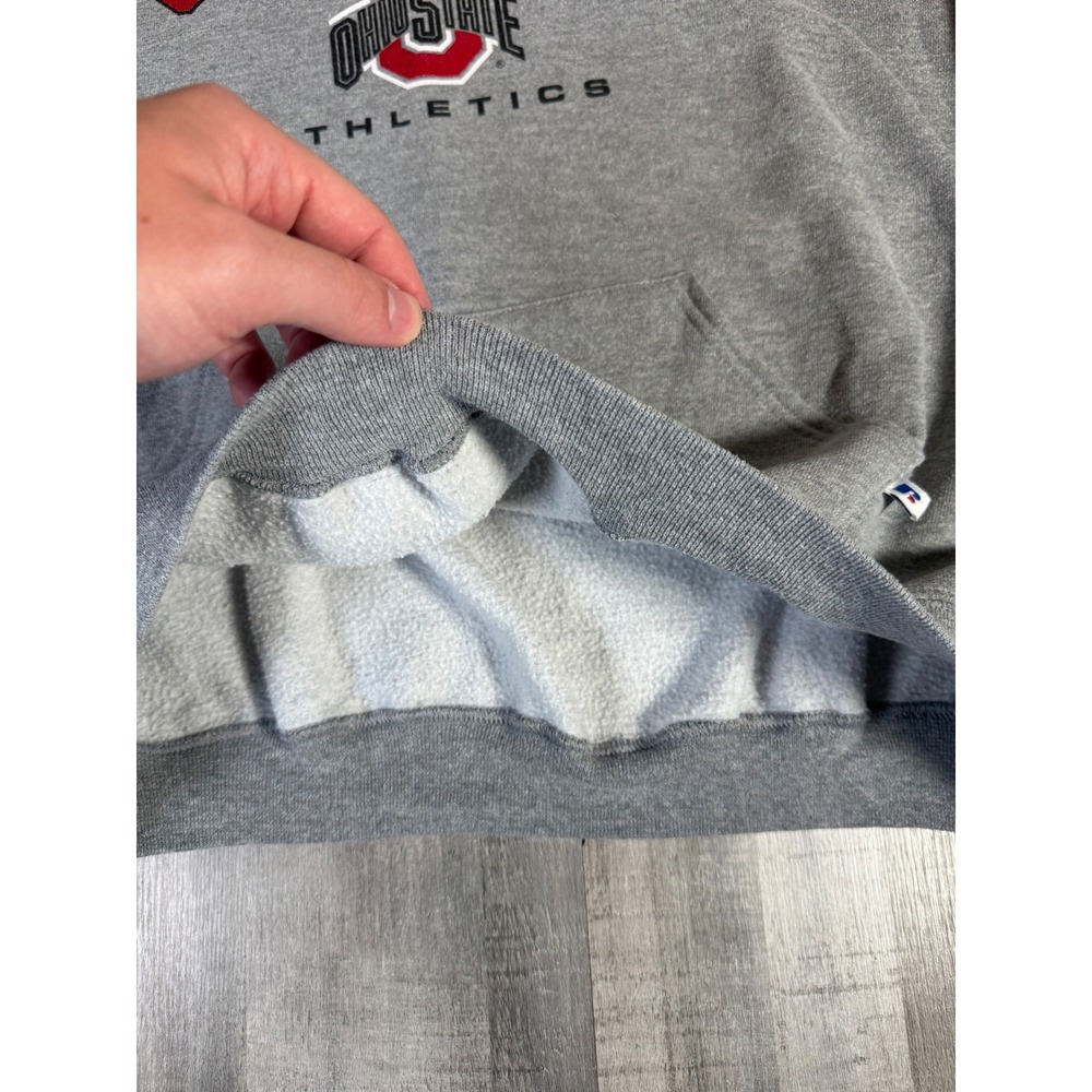 Russell Athletic Ohio State Buckeyes Athletics Hoodie Gray Mens XL Sweatshirt - Picture 9 of 10
